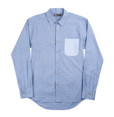 Slim Button Down - Blue Dobby