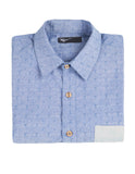 Slim Button Down - Blue Dobby