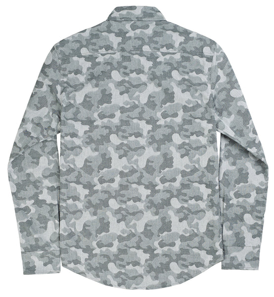 Camo Jacquard Button Down Shirt - Jungle
