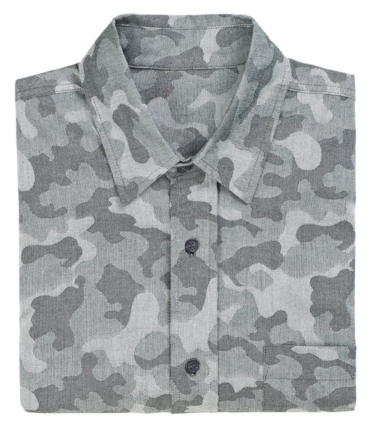 Camo Jacquard Button Down Shirt - Jungle