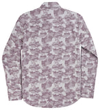 Camo Jacquard Button Down Shirt - Maroon