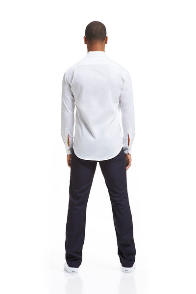 Slim Button Down - White Chambray